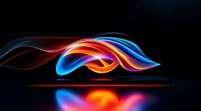 新片场素材炫彩光波交织