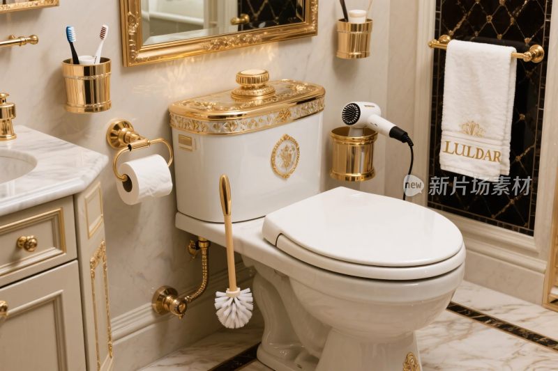 奢华卫生间插画