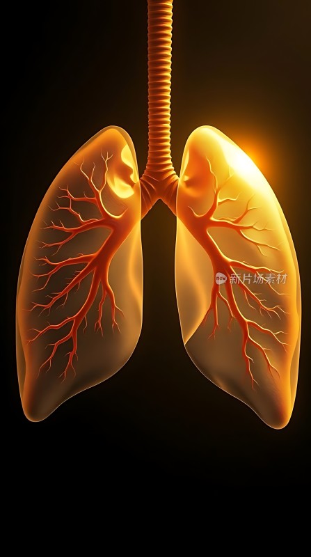 肺部的呼吸系统解剖图