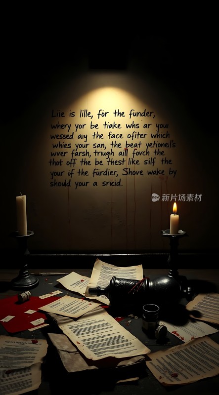 烛光下的古老文献与神秘文字