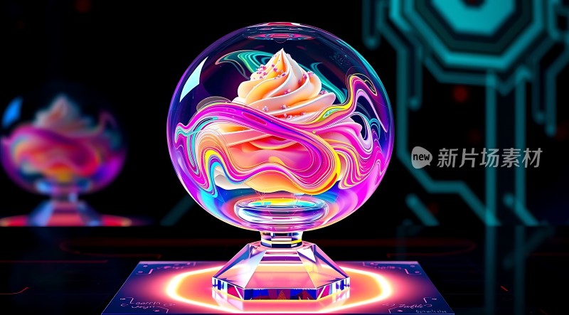 彩色漩涡甜点艺术展示