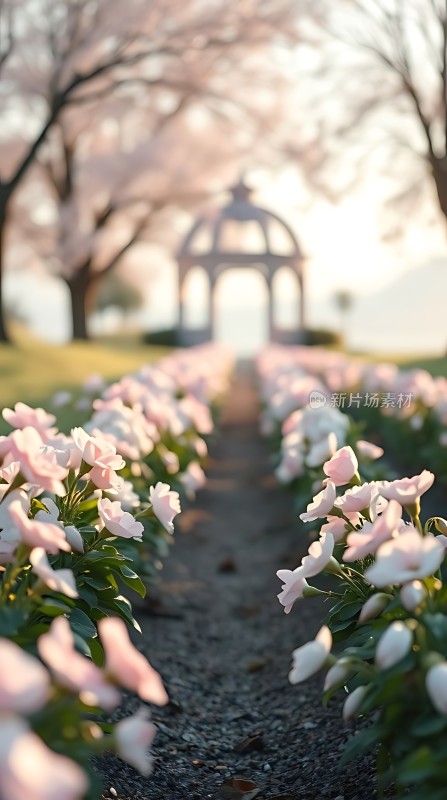 春日花海下的浪漫小径