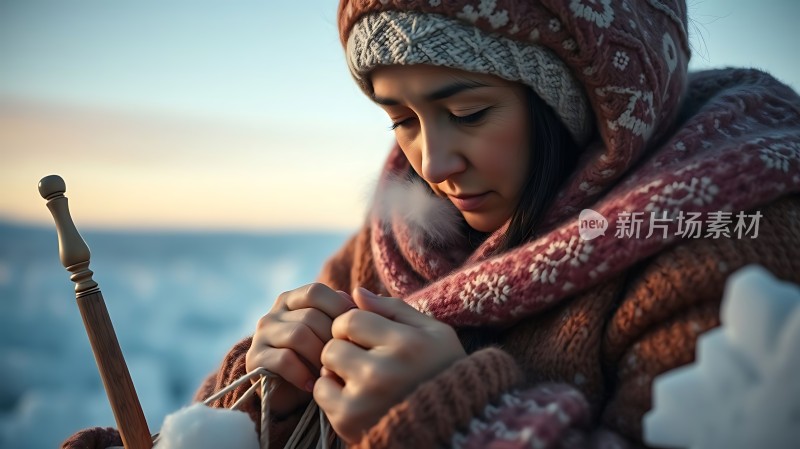 冬日织梦者温暖与希望交织的瞬间