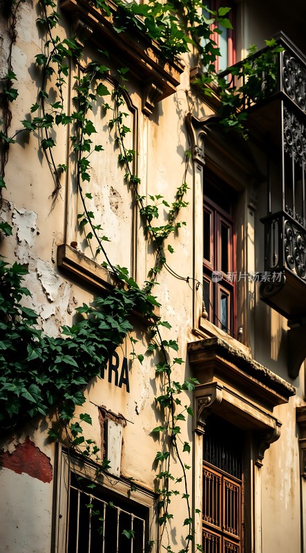 藤蔓爬墙的老建筑