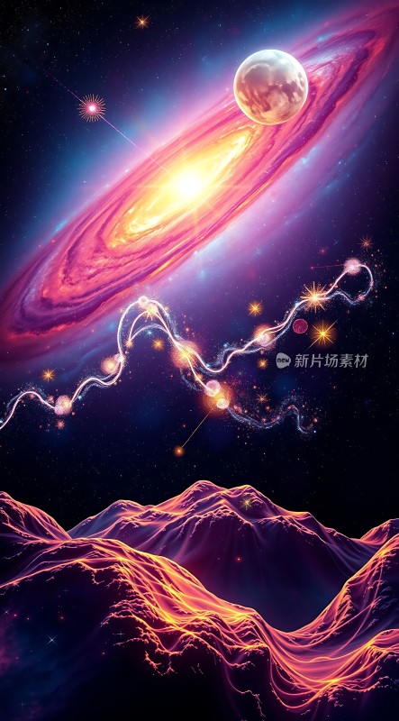 宇宙奇观星云、行星与山脉