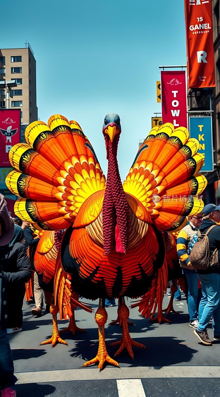 彩色火鸡游行队伍