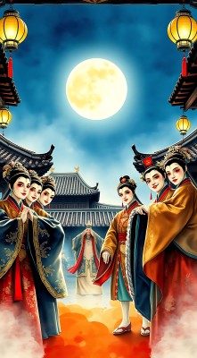 汉服佳人月下舞