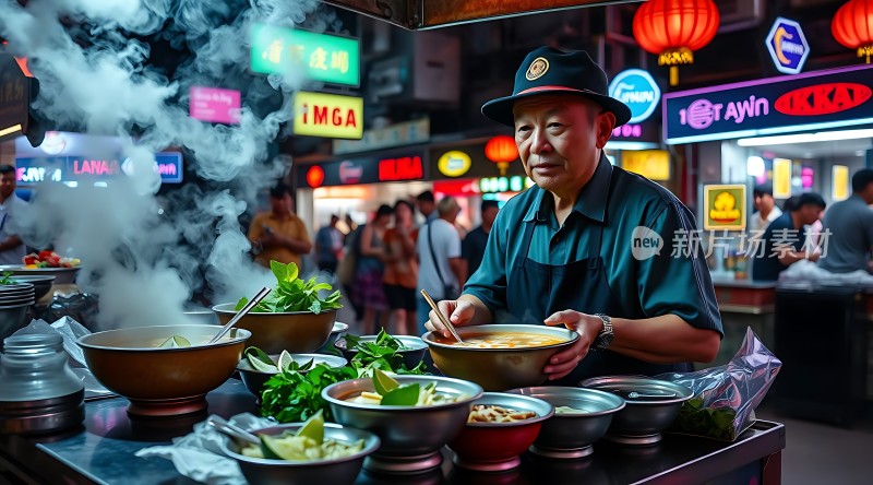 夜市美食家街头烹饪艺术