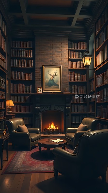 书房里的温馨夜晚