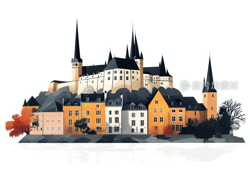 卢森堡地图剪影