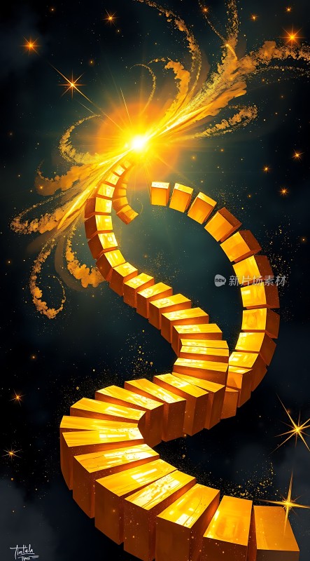 金色楼梯通往星辰