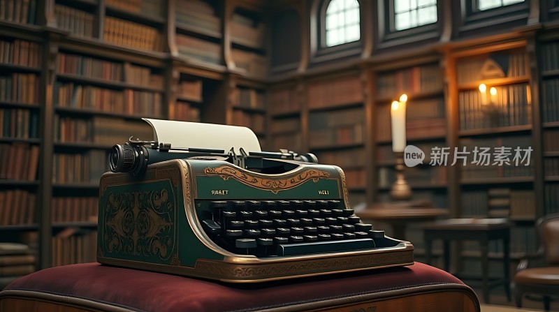 复古书屋里的经典打字机