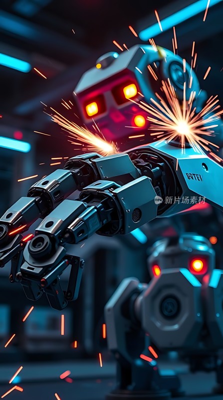 机械臂焊接火花四溅