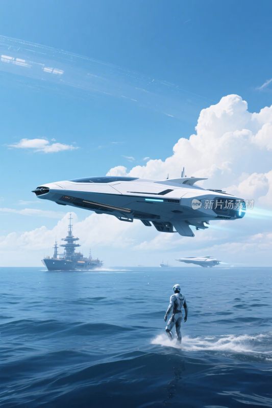 科幻海洋飞船场景