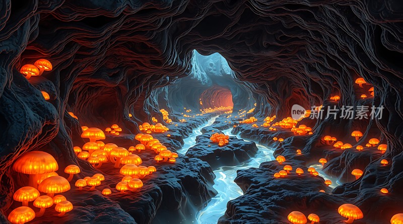 熔岩洞穴中的神秘光芒