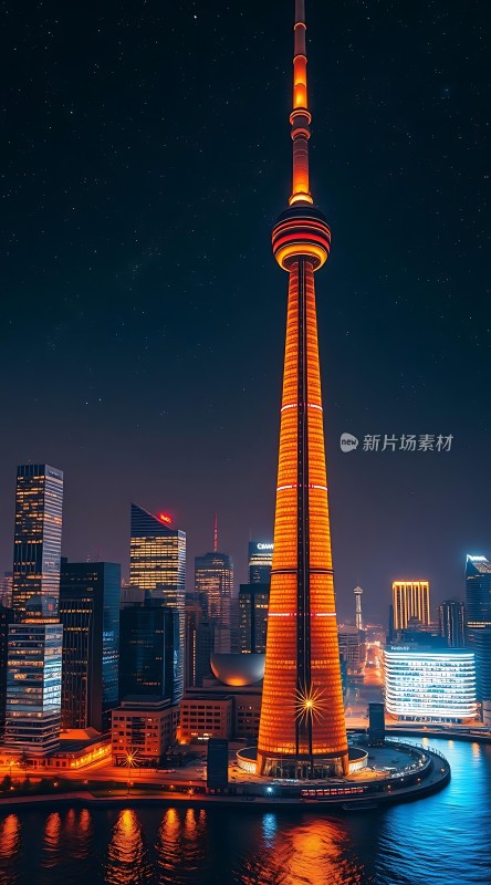东方明珠璀璨夜景