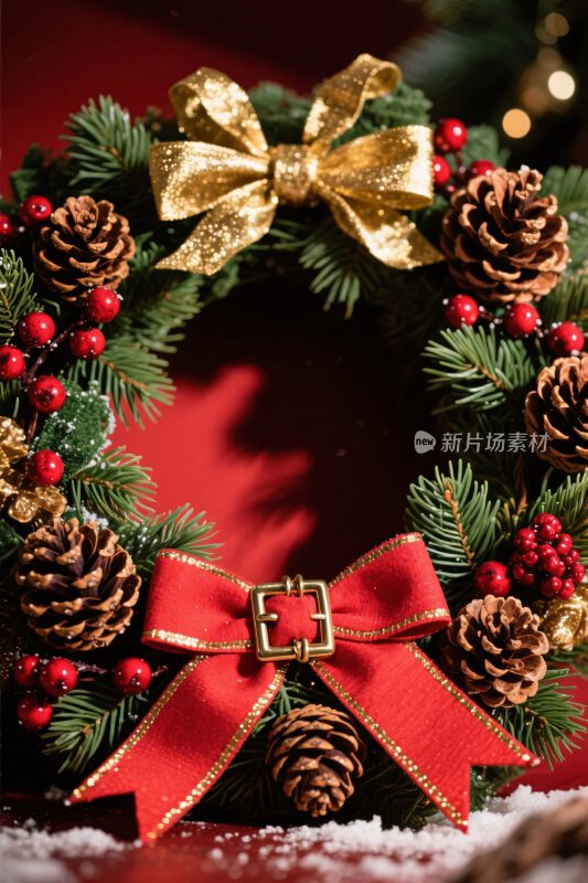 圣诞花环装饰插画