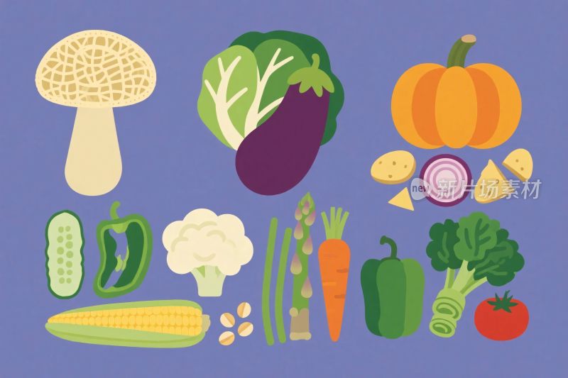 各类蔬菜水果插画