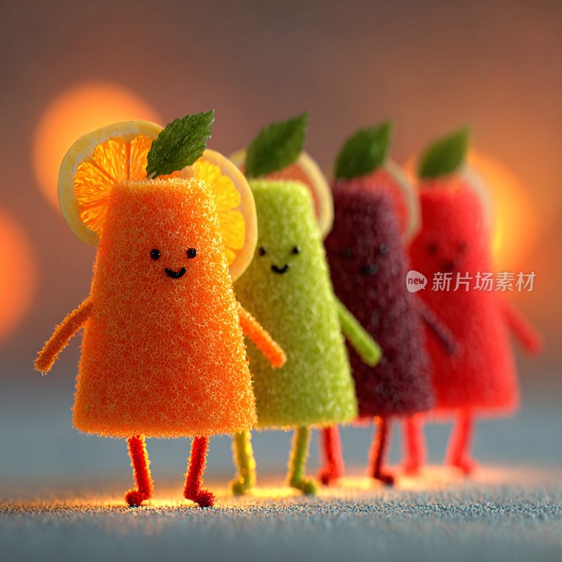 可爱拟人化水果小玩偶