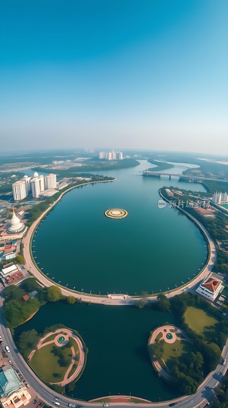 湖心岛美景城市风光尽收眼底