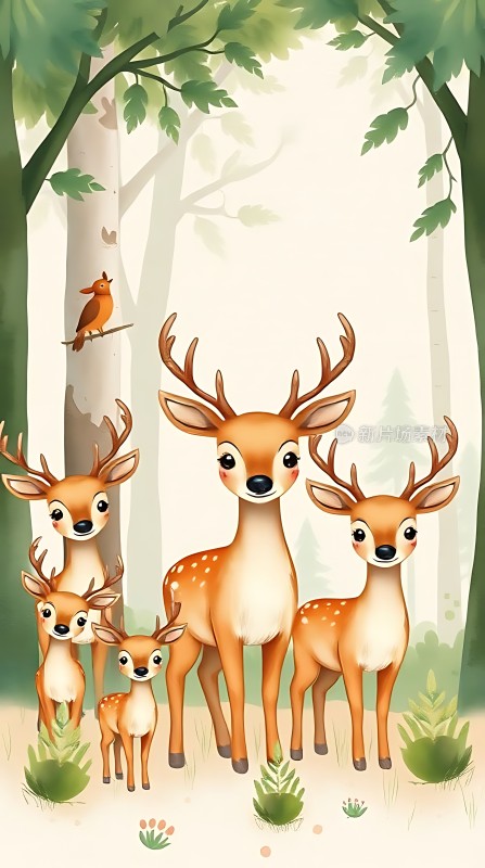 森林鹿群