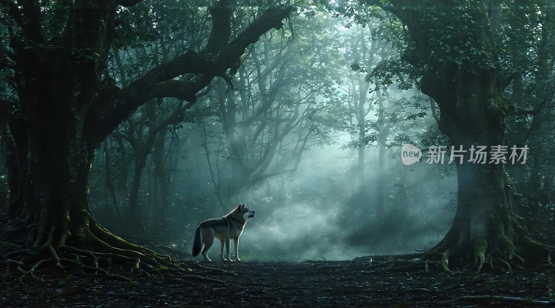 森林中的狼影