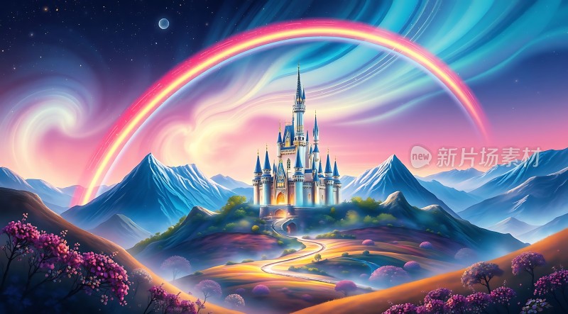 梦幻城堡与彩虹