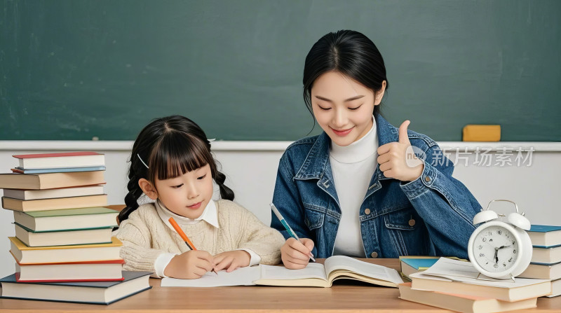 教育学习辅导课业师生互动图