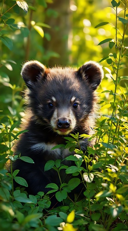 阳光下的熊宝宝探出头