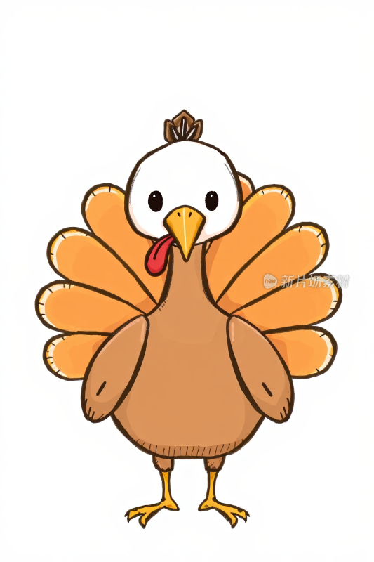 卡通火鸡头上戴着王冠高清图片