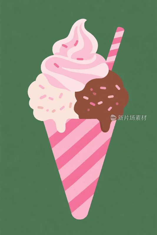 奶油冰淇淋甜筒