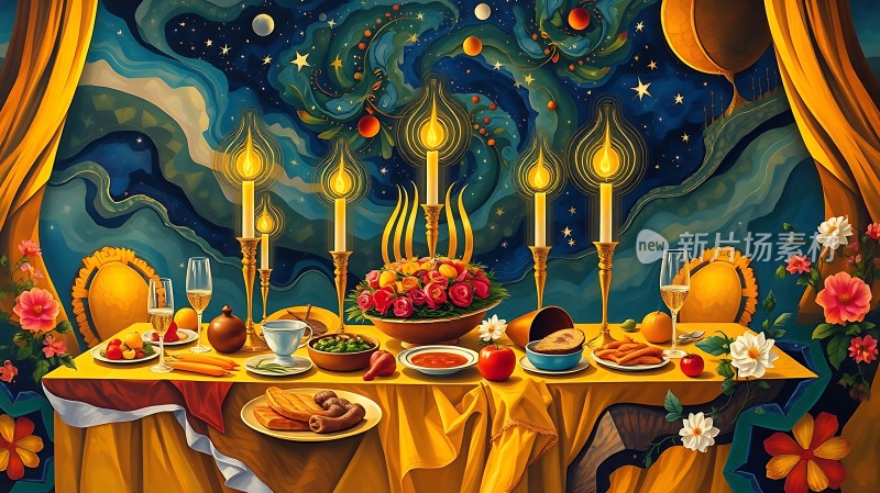 星空下的浪漫晚餐