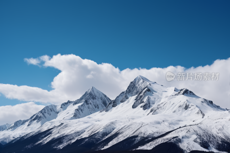 群山雪云蓝天风光风景图片