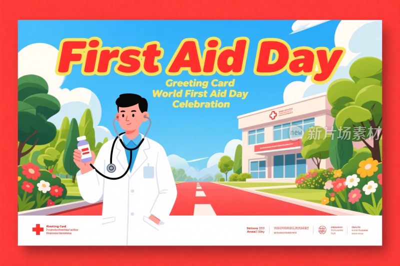 急救日主题宣传插画