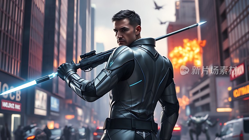 未来战士都市战火中的守护者