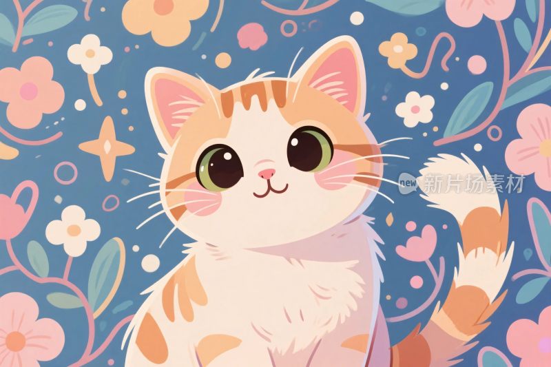 可爱卡通猫咪插画