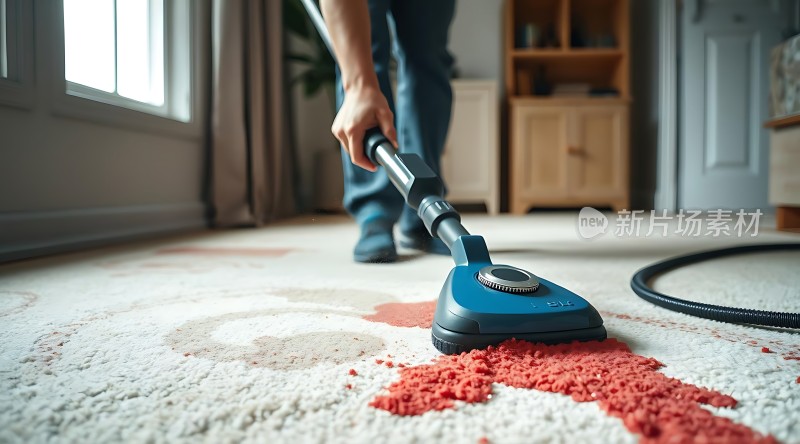 吸尘器清洁地毯展现家居整洁之美