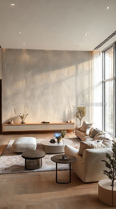 现代简约客厅宽敞明亮家具简洁大方色调和谐统一