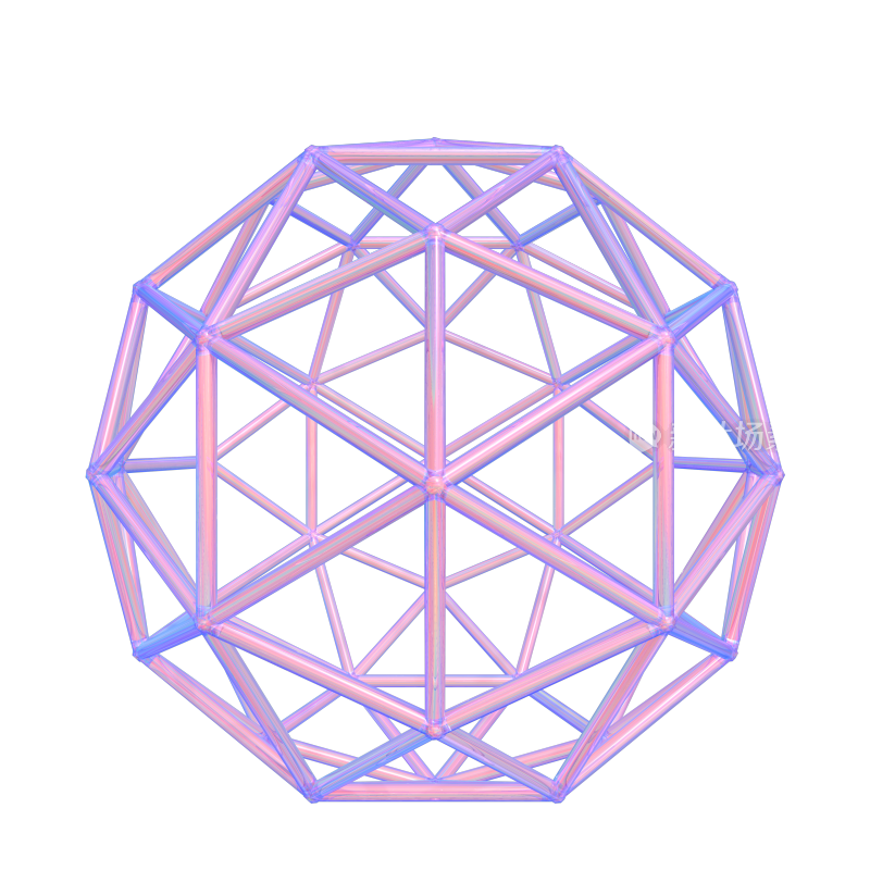 赛博朋克网格球体2 几何装饰元素抽象艺术