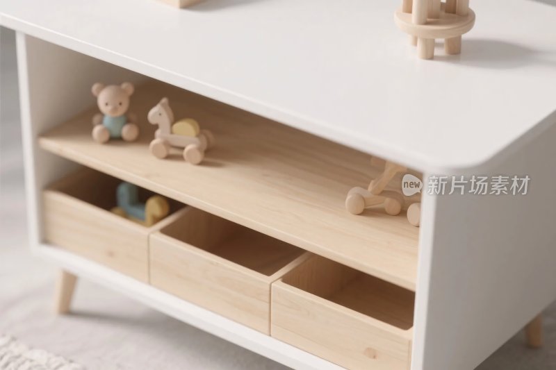 迷你木质抽屉柜与可爱玩具