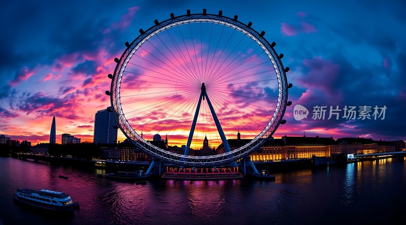 伦敦眼日落美景
