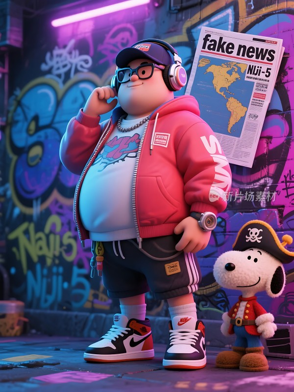 街头潮酷人物与史努比