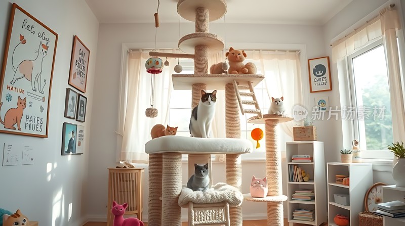 温馨猫咪乐园享受快乐时光