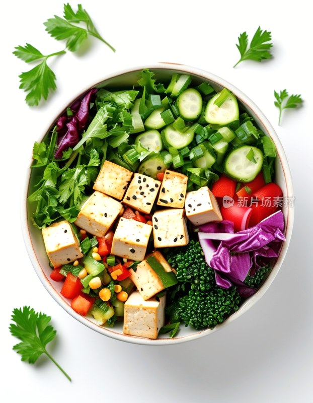 沙拉豆腐蔬菜碗