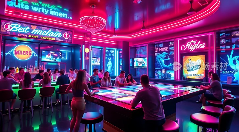 霓虹酒吧夜生活