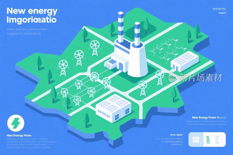 新能源等距插画