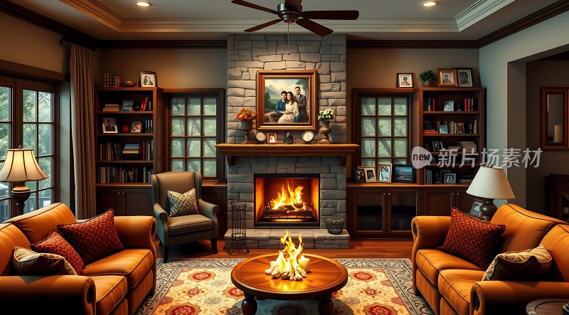温馨壁炉客厅