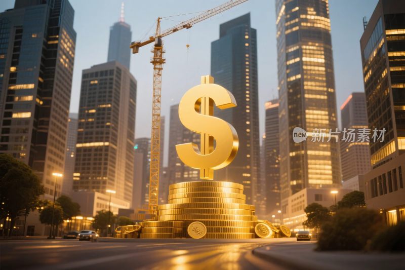 都市中的巨大美元符号