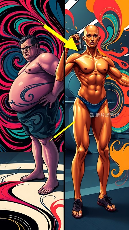 减肥前后对比图