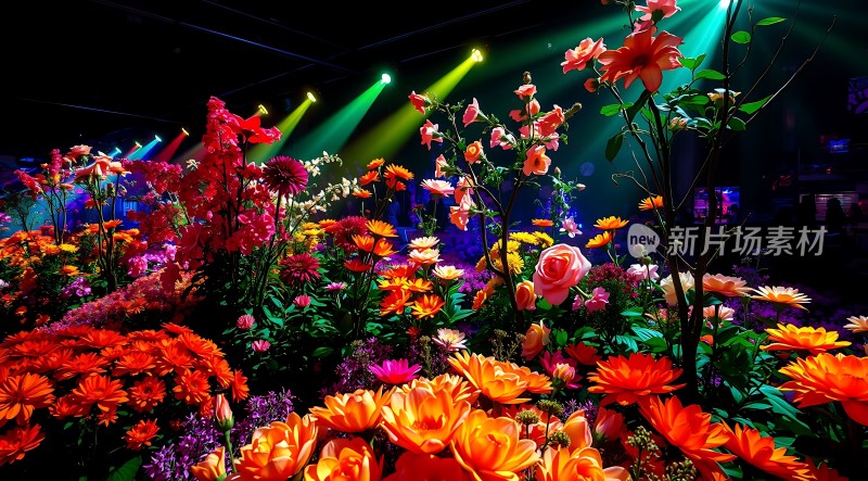五彩缤纷的花海灯光璀璨